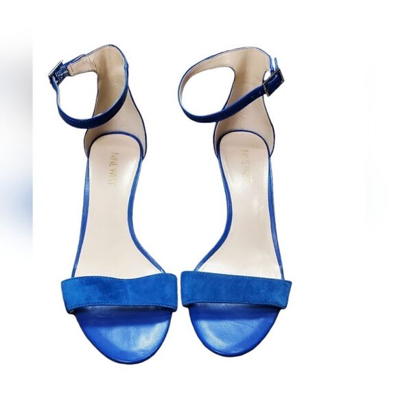 Nine West Royal Blue Suede & Leather Kitten Heels - Picture 1 of 6